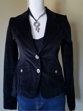 Terranova Black Corduroy Jacket from Italy